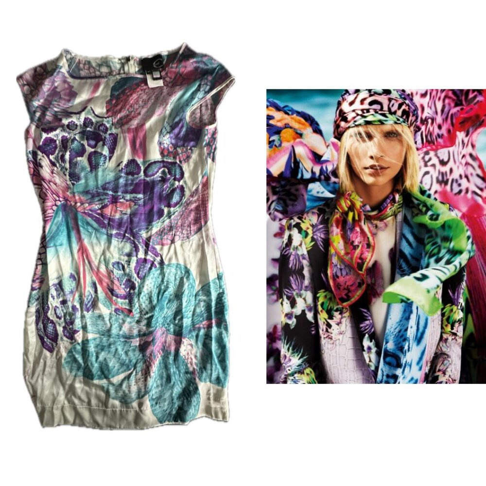 Circa 2003 Just Cavalli 100% silk mini shift dress